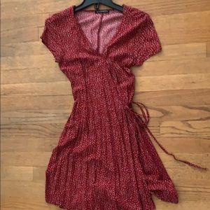 Red, blue floral Brandy Melville wrap dress